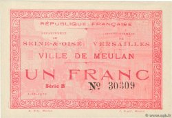 1 Franc FRANCE regionalism and various Meulan 1920 JP.78-40 XF