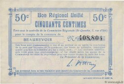 50 Centimes FRANCE régionalisme et divers Beaurevoir 1914 JP.02-0154