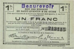 1 Franc FRANCE régionalisme et divers Beaurevoir 1916 JP.02-0155
