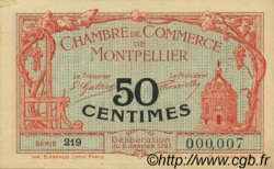 50 Centimes FRANCE Regionalismus und verschiedenen Montpellier 1921 JP.085.22 fST+