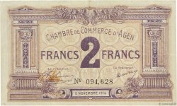 2 Francs FRANCE régionalisme et divers Agen 1914 JP.002.05 TTB à SUP
