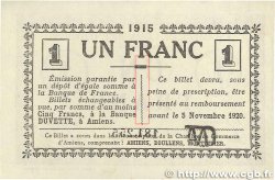 1 Franc FRANCE regionalism and miscellaneous Amiens 1915 JP.007.16 XF+
