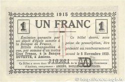 1 Franc FRANCE régionalisme et divers Amiens 1915 JP.007.16 SUP
