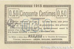 50 Centimes FRANCE régionalisme et divers Amiens 1915 JP.007.26 SUP+