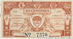 50 Centimes FRANCE regionalism and miscellaneous Aurillac 1917 JP.016.12 VF