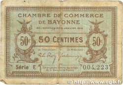 50 Centimes FRANCE régionalisme et divers Bayonne 1915 JP.021.01 B