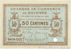 50 Centimes Spécimen FRANCE regionalism and miscellaneous Bayonne 1916 JP.021.25 XF+