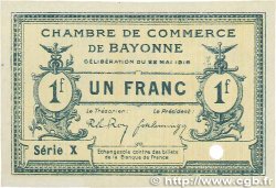 1 Franc Spécimen FRANCE regionalism and miscellaneous Bayonne 1916 JP.021.31