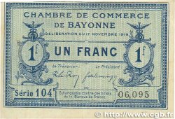 1 Franc FRANCE régionalisme et divers Bayonne 1919 JP.021.64 TTB