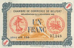 1 Franc FRANCE regionalism and miscellaneous Belfort 1918 JP.023.40 XF-