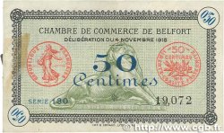 50 Centimes FRANCE régionalisme et divers Belfort 1918 JP.023.41 TTB