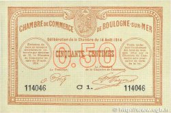 50 Centimes FRANCE régionalisme et divers Boulogne-Sur-Mer  1914 JP.031.11 SUP