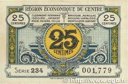 25 Centimes FRANCE régionalisme et divers Région Économique Du Centre 1918 JP.040.01 TTB+
