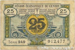 25 Centimes FRANCE régionalisme et divers Région Économique Du Centre 1918 JP.040.01 TB
