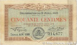 50 Centimes FRANCE régionalisme et divers Chambéry 1920 JP.044.12 pr.TTB