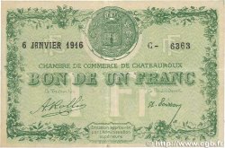 1 Franc FRANCE régionalisme et divers Chateauroux 1916 JP.046.17 TTB