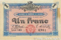 1 Franc FRANCE régionalisme et divers Cognac 1916 JP.049.03 TTB+