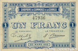 1 Franc FRANCE régionalisme et divers Corrèze 1915 JP.051.03