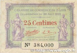 25 Centimes FRANCE regionalism and miscellaneous Dijon 1920 JP.053.23 VF+