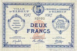 2 Francs FRANCE régionalisme et divers Elbeuf 1917 JP.055.13
