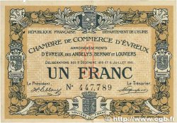 1 Franc FRANCE régionalisme et divers Évreux 1915 JP.057.09