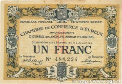 1 Franc FRANCE régionalisme et divers Évreux 1915 JP.057.09 TTB