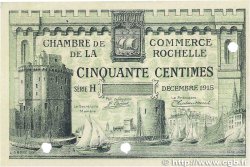50 Centimes Spécimen FRANCE régionalisme et divers La Rochelle 1915 JP.066.02 pr.SPL