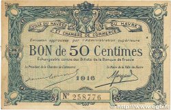 50 Centimes FRANCE regionalism and various Le Havre 1916 JP.068.14 VF