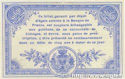 50 Centimes Annulé FRANCE régionalisme et divers Limoges 1914 JP.073.02 SUP+