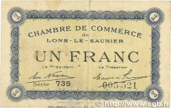 1 Franc FRANCE régionalisme et divers Lons-Le-Saunier 1918 JP.074.05 TB