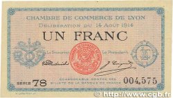 1 Franc FRANCE régionalisme et divers Lyon 1914 JP.077.01 SPL