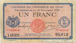 1 Franc FRANCE régionalisme et divers Lyon 1919 JP.077.19 TB