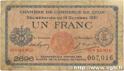1 Franc FRANCE régionalisme et divers Lyon 1921 JP.077.25 B