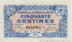 50 Centimes Annulé FRANCE régionalisme et divers Melun 1915 JP.080.02 TTB
