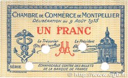 1 Franc FRANCE régionalisme et divers Montpellier 1915 JP.085.14 TTB+