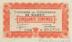 50 Centimes FRANCE régionalisme et divers Nancy 1918 JP.087.20 TTB+