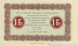 1 Franc FRANCE régionalisme et divers Nancy 1921 JP.087.50 pr.NEUF