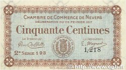 50 Centimes FRANCE régionalisme et divers Nevers 1917 JP.090.12 SUP