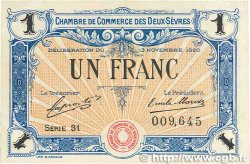 1 Franc FRANCE regionalism and miscellaneous Niort 1920 JP.093.11