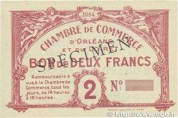 2 Francs Spécimen FRANCE régionalisme et divers Orléans 1914 JP.095.03