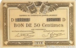 50 Centimes FRANCE régionalisme et divers Quimper et Brest 1918 JP.104.10 pr.TTB