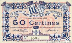 50 Centimes FRANCE regionalism and various Rennes et Saint-Malo 1915 JP.105.01 VF+