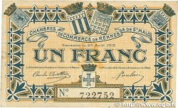 1 Franc FRANCE régionalisme et divers Rennes et Saint-Malo 1915 JP.105.03 TB