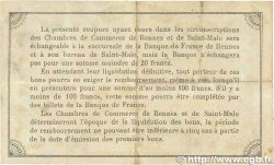 1 Franc FRANCE régionalisme et divers Rennes et Saint-Malo 1915 JP.105.03 TTB