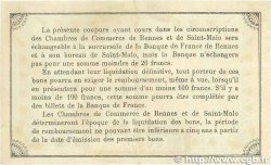 1 Franc FRANCE régionalisme et divers Rennes et Saint-Malo 1915 JP.105.03 TTB+