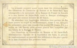 1 Franc FRANCE régionalisme et divers Rennes et Saint-Malo 1915 JP.105.07 TB