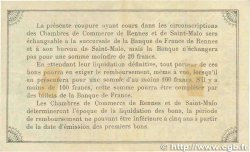 1 Franc FRANCE régionalisme et divers Rennes et Saint-Malo 1915 JP.105.07 TTB