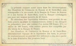 1 Franc FRANCE régionalisme et divers Rennes et Saint-Malo 1915 JP.105.09 TTB+