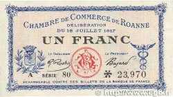1 Franc FRANCE régionalisme et divers Roanne 1917 JP.106.17 TTB