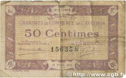 50 Centimes FRANCE régionalisme et divers Rodez et Millau 1915 JP.108.01 B